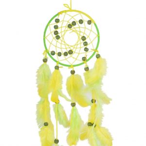 Spiral Green & Yellow Dream Catcher