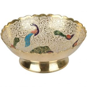 Vincraft Metal Decorative Bowl (11 cm x 11 cm x 4 cm)