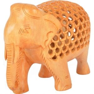 Vincraft Wood Elephant Figurine (13 cm x 8 cm x 10 cm, Brown)