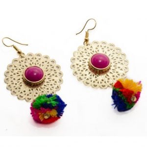 Colourful Pom Pom Earrings