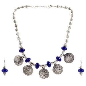 Royal Blue Ethnic Necklace Set