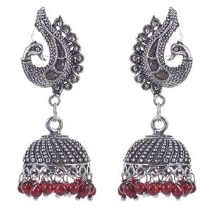 Silver Peacock Earrings