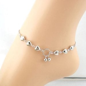 Heart Silver Anklet